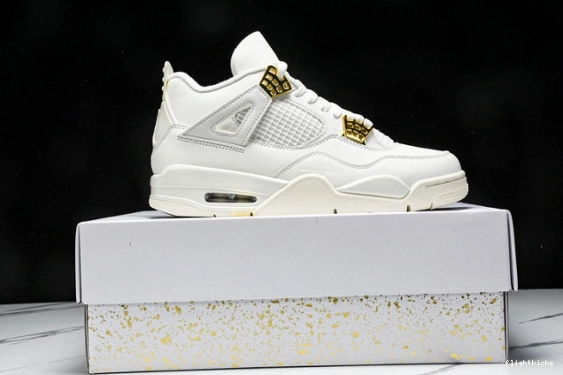 Metallic Gold Jordan AQ9129-170 4 Retro 0716